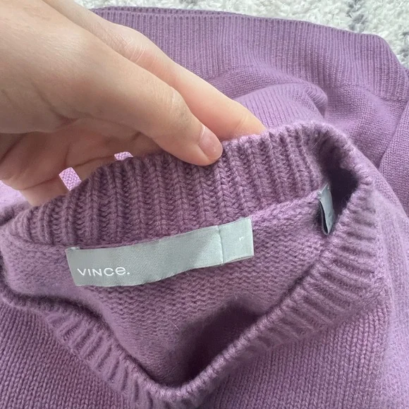 Vince Cashmere Purple Crew Neck Sweater - Picture 5 of 8